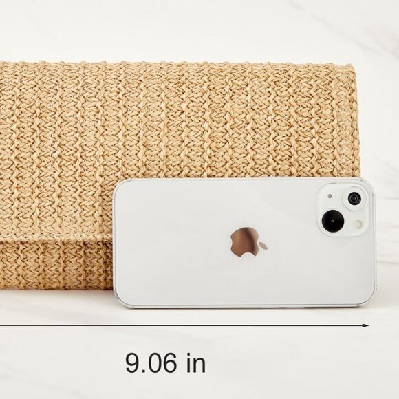 Versatile Woven Straw Clutch Handbag - Adjustable Strap for Stylish Summertime - Picture 3 of 8